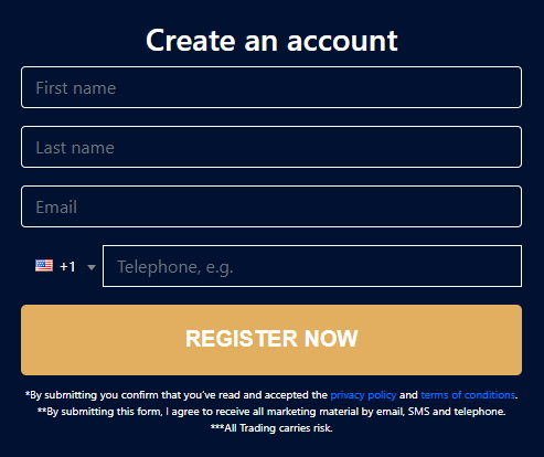 Bitcoin Prime Review - create an account