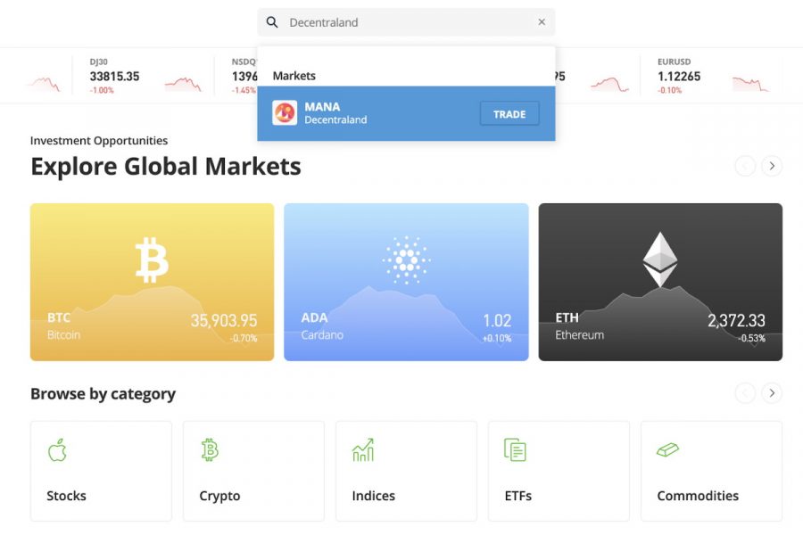 etoro market range