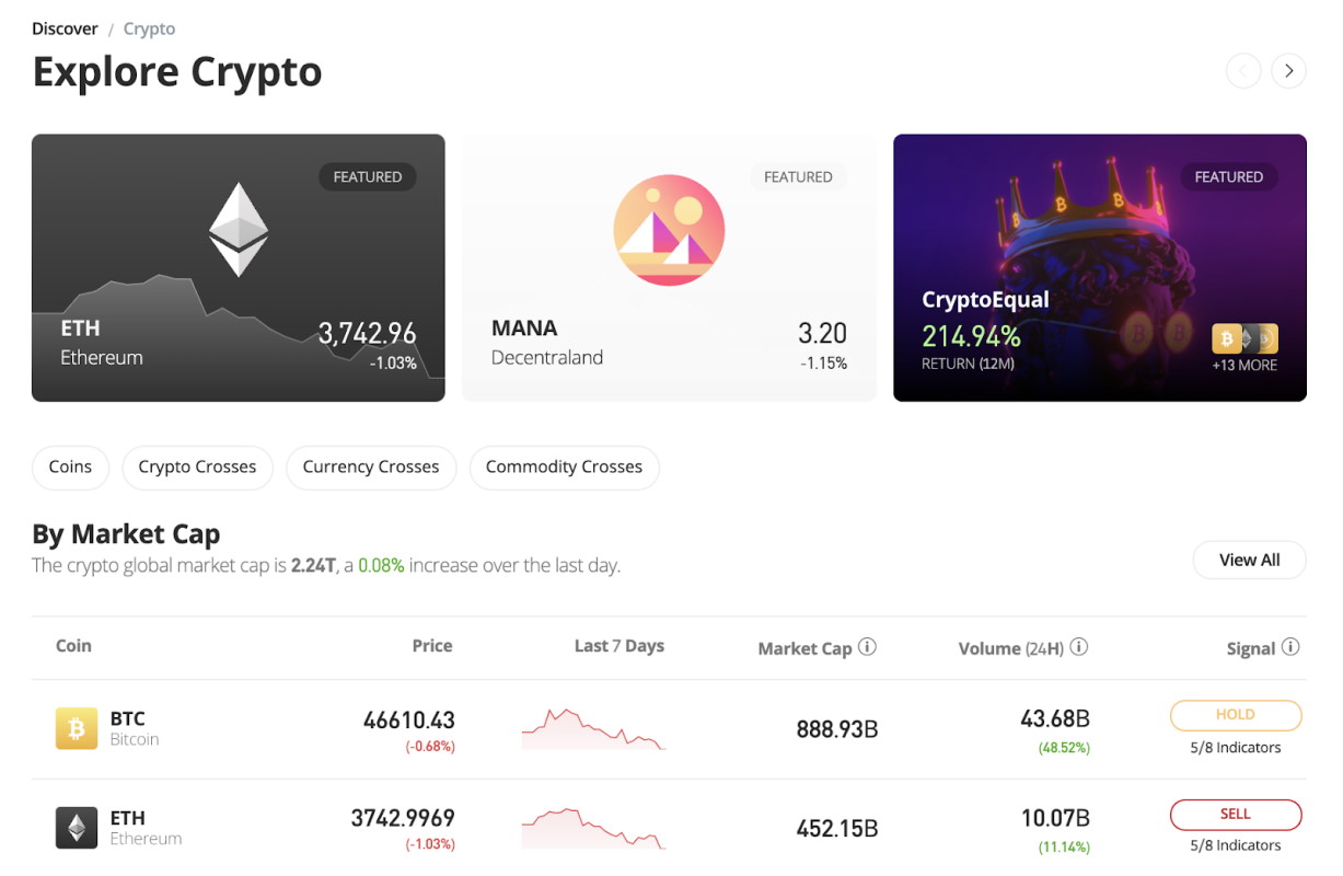 etoro platform screenshot - How to Buy Cryptocurrency