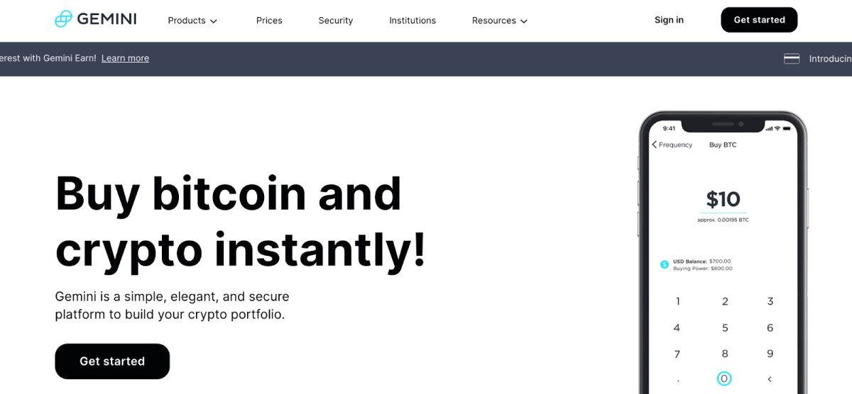 gemini platform screenshot - How to Buy Cryptocurrency