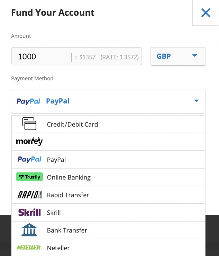 Deposit funds