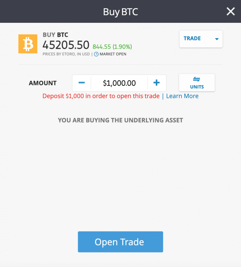 etoro buy BTC