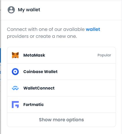 The page at OpenSea which requires you to link your wallet