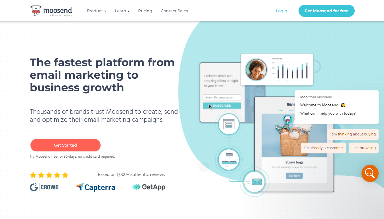 Moosend: migliore piattaforma email marketing per piccole aziende