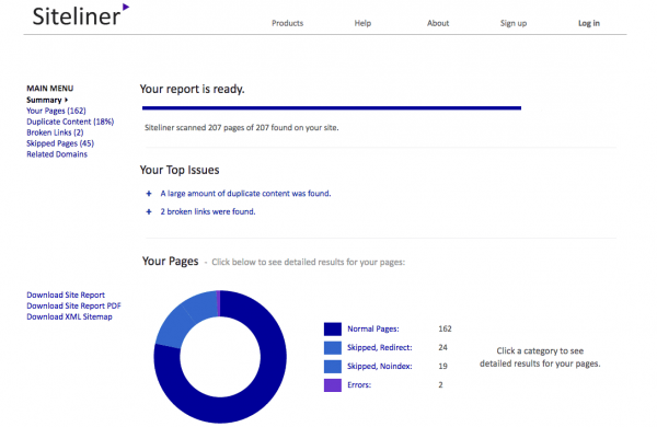 Siteliner: miglior software SEO gratuito per l'ottimizzazione on-page 