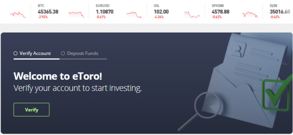 eToro Verify Account Verification ID