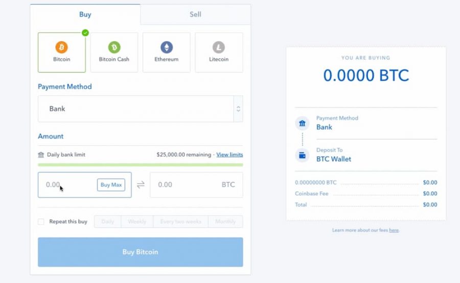 Coinbase Buy Bitcoin