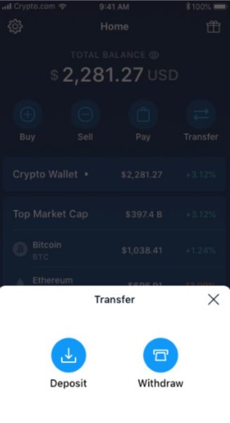 Deposit Funds on Crypto.com