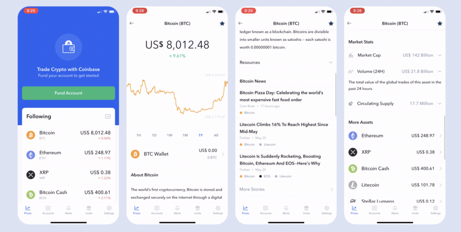 Mobile app Coinbase