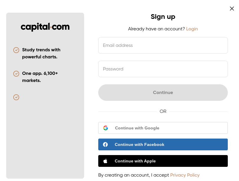 capital.com sign up