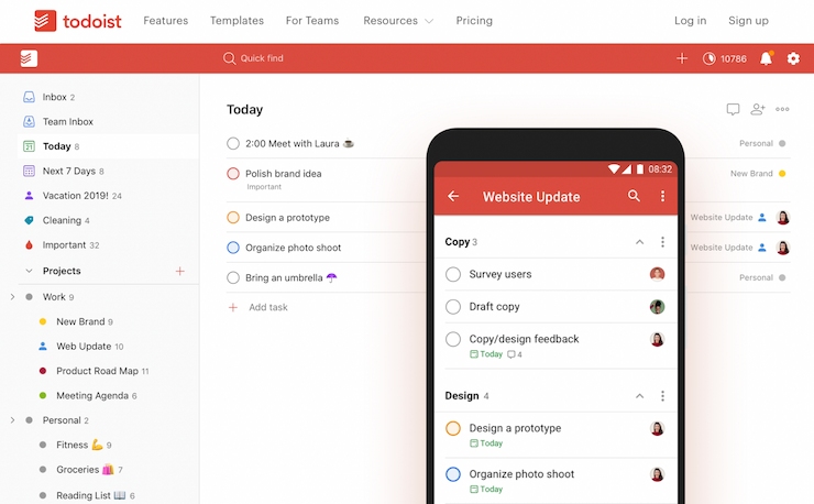 Todoist — Best for Organization and Multiple To-Do Lists