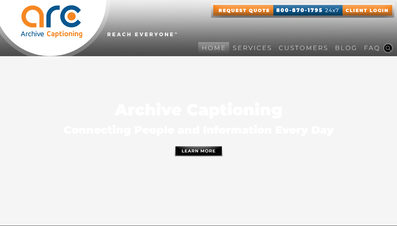 Archive Captioning's website