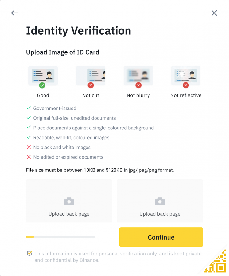 Binance ID verification
