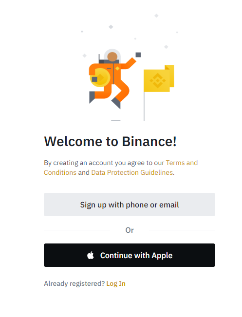 binance how to sign up