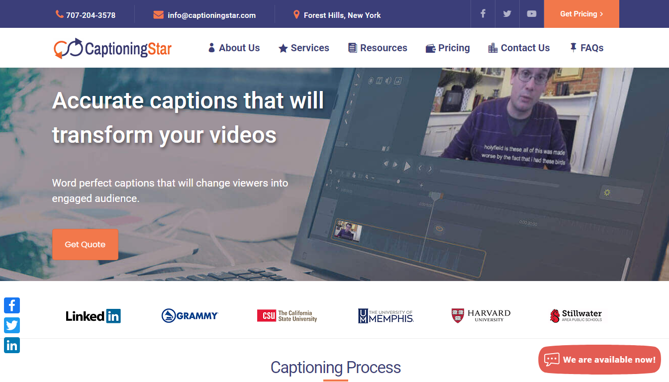 CaptioningStar | Popular captioning software for marketing videos