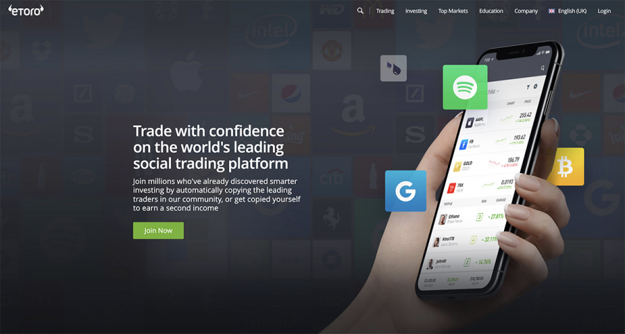 eToro homepage