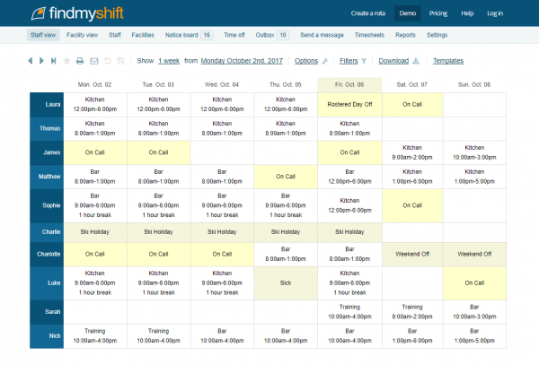 Findmyshift software | drag-and-drop schedule management