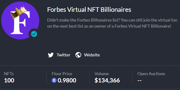 Forbes NFT collection FTX