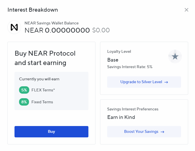 nexo earn near