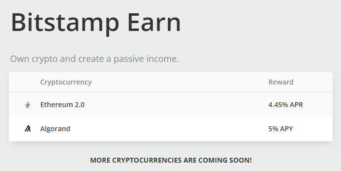 Bitstamp Earn