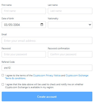 sign up to crypto.com
