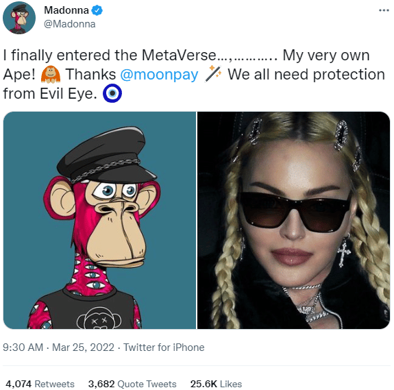Madonna NFT Tweet