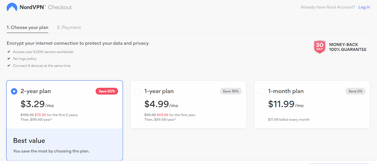 Choose a payment plan