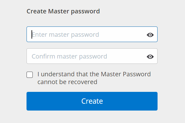 Create master password