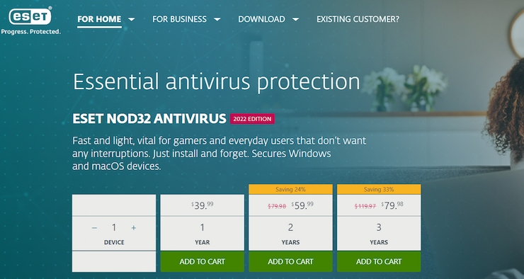 ESET is a great gaming-focused PC antivirus for gamers