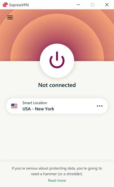 ExpressVPN's interface | The best porn VPN