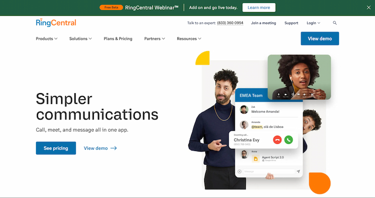 RingCentral is the best internet phone provider for midsize to big companies