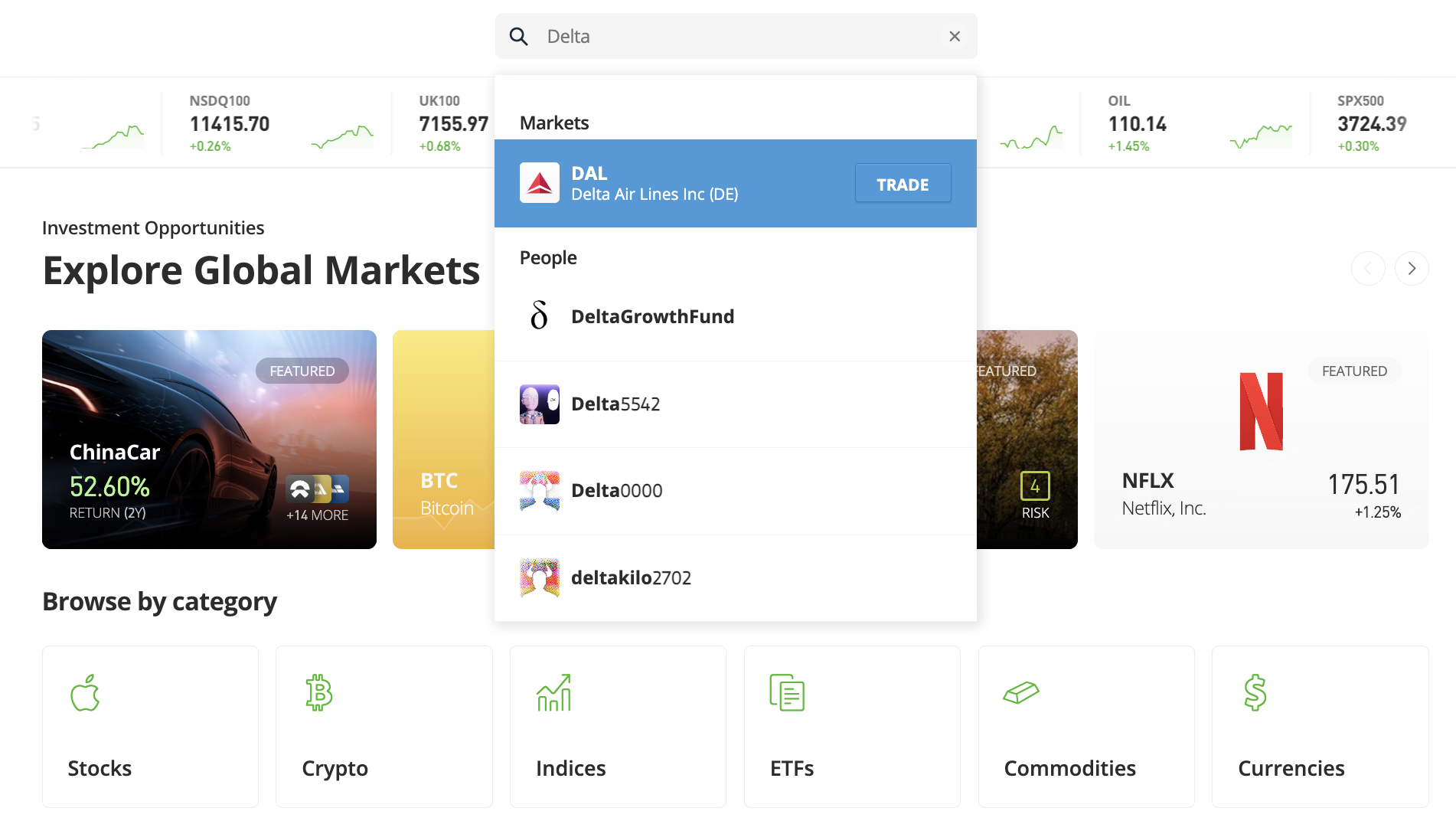 buy delta stocks on eToro