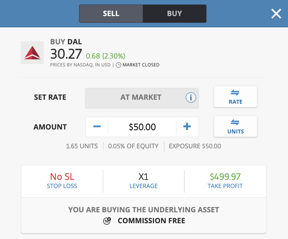 buy delta stocks on eToro