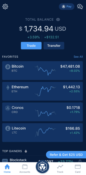 Search for Bitcoin on Crypto-com