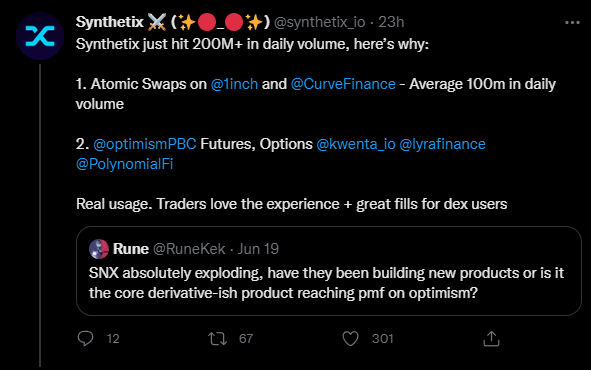 Synthetix Crypto Twitter Article
