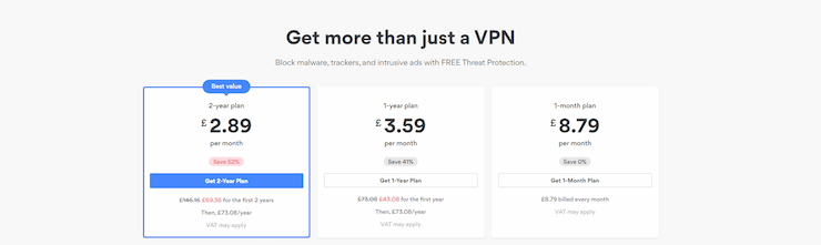 VPN pricing plans