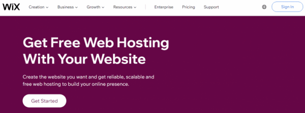 Wix for free ecommerce website hosting