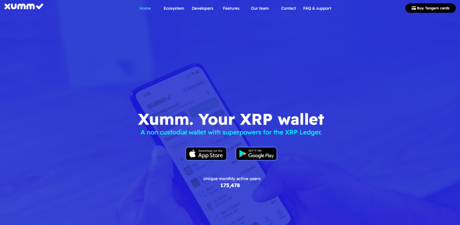 Xumm homepage