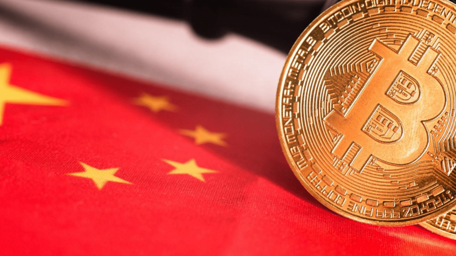 China bitcoin flag