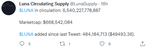 Luna coin supply