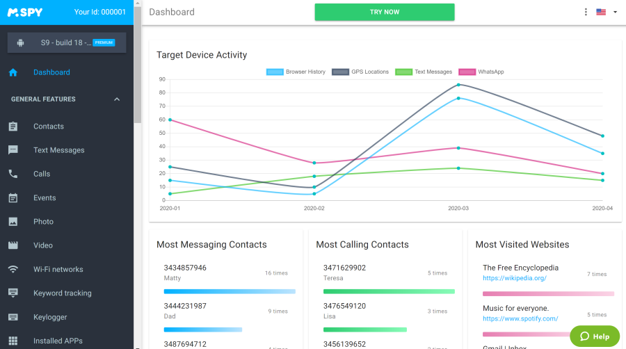 mSpy's dashboard | The best phone spy app on the market