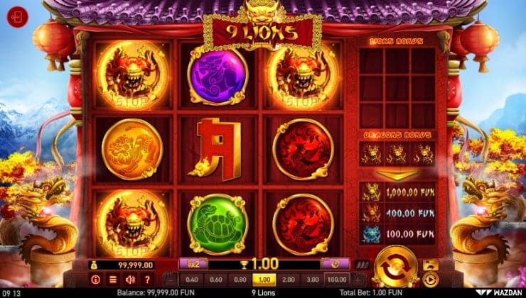 A look at the 9 Lions online slot from Wazdan