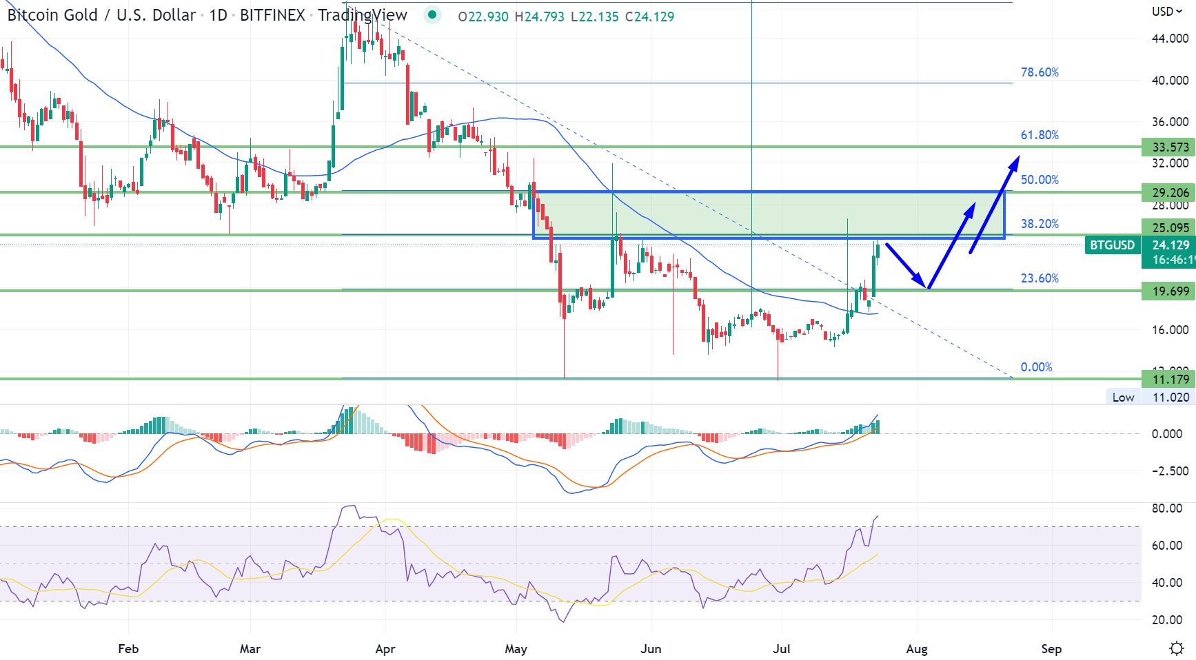 Bitcoin Gold Price Chart