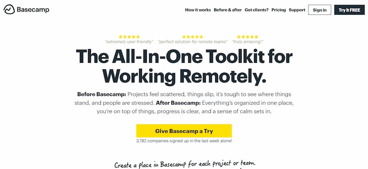 Basecamp is the best project management tool for beginners