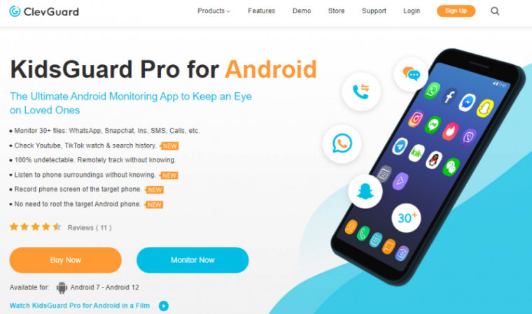 ClevGuard's KidGuard plan offers great parental Android keylogging and spyware