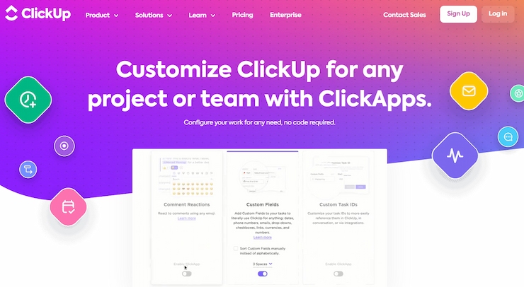 Customize ClickUp with apps and devices