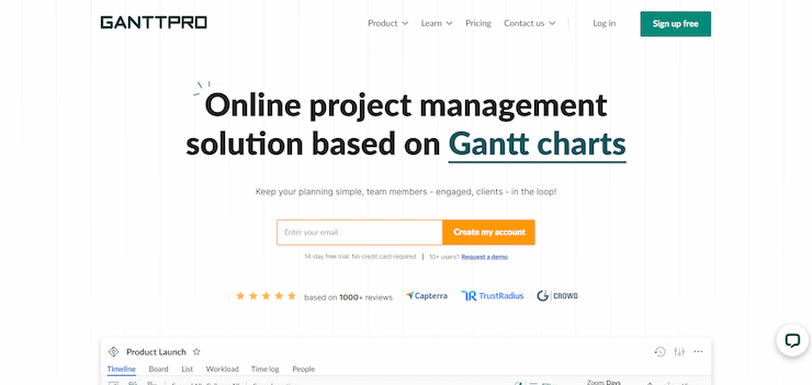 Gantt Pro is best for Gantt Charts