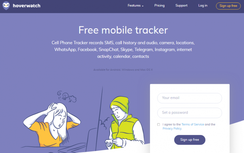 Hoverwatch is one of the best Telegram spy apps with a free version