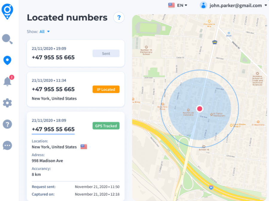 Localize, the best app to track your boyfriend with just his number