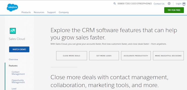 Salesforce is the overall best CRM software in Singapore